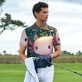 thumbnail image 3 of Vsdgher Whimsical Axolotl Fantasy Polo Shirts for Men, Men's Short Sleeve Stretch Polo Shirt, Shirts for Men-Small, 3 of 6