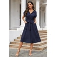 thumbnail image 3 of Knee-Length Summer Dress with Pockets and V-Neck, 3 of 8