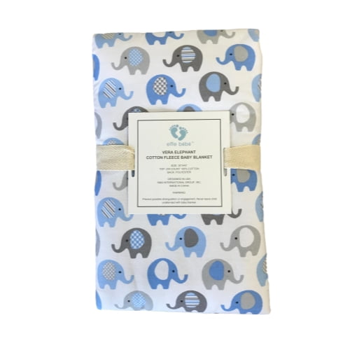 Vera Elephant Cotton Fleece Baby Blanket
