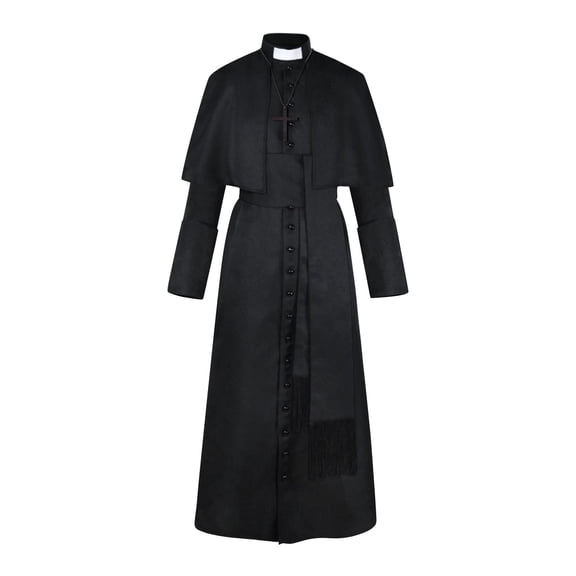 Men's Cassock Robe Choir Minister Clergy Pulpit Liturgical Church Robe,Halloween Clothing