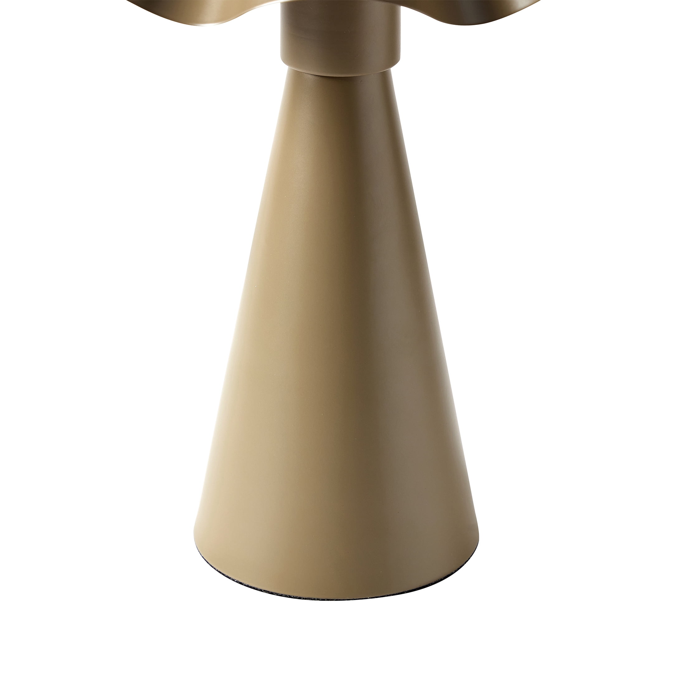 Beautiful 14" Porcini Taupe Ruffled Enamel Table Lamp by Drew Barrymore