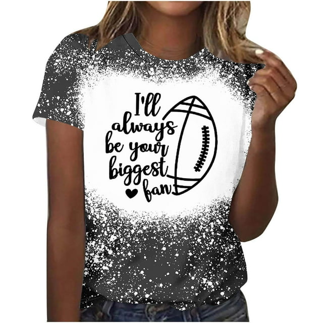 Camisas de Mujer Casual Impreso Cuello Redondo Manga Corta Superior, Blusa de Moda para Uso Diario Y de Fiesta