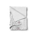 thumbnail image 2 of Magic Soft Flannel Fleece Blanket, Minimalist Habitat Drawing with Rabbits Tree Hole Houses in Rainy Day Hollow Design, Cozy Plush for Indoor and Outdoor Use, 70" x 90", White Pink, by Ambesonne, 2 of 6