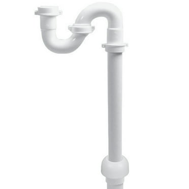 1-1/2" White S-Trap w/Marvel Adapter, Escutcheon & TPR Washer for Sink