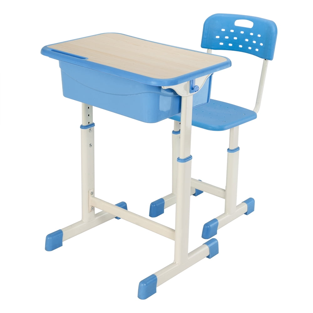 Height Adjustable Children Desk and Chair Set Student Study Table School Desk