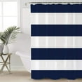 thumbnail image 4 of Customize Waterproof Navy Blue White Nautical Stripe Print Polyester Fabric Bathroom Shower Curtain 36x72IN, 4 of 6