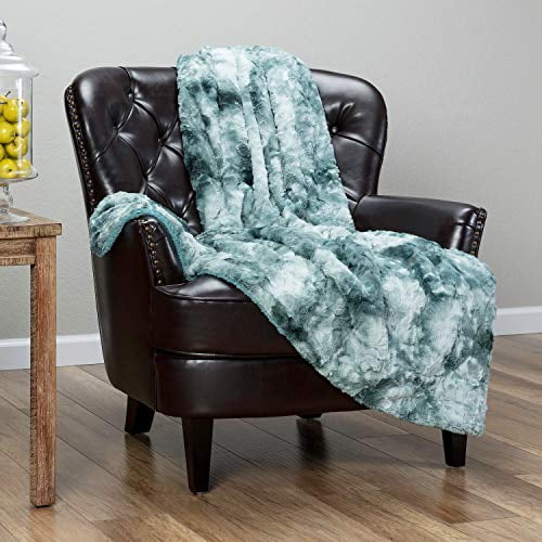 Chanasya Fuzzy Faux Fur Throw Blanket Light Weight Blanket for Bed
