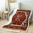 thumbnail image 2 of Red Vintage Throw Blanket for Couch Persian Fleece Blanket, Oriental Sherpa Blanket Baby Size Retro Traditional Blanket, Boho Aesthetic Bed Blanket Hippie Paisley Bedroom Decor Microfiber, 2 of 6