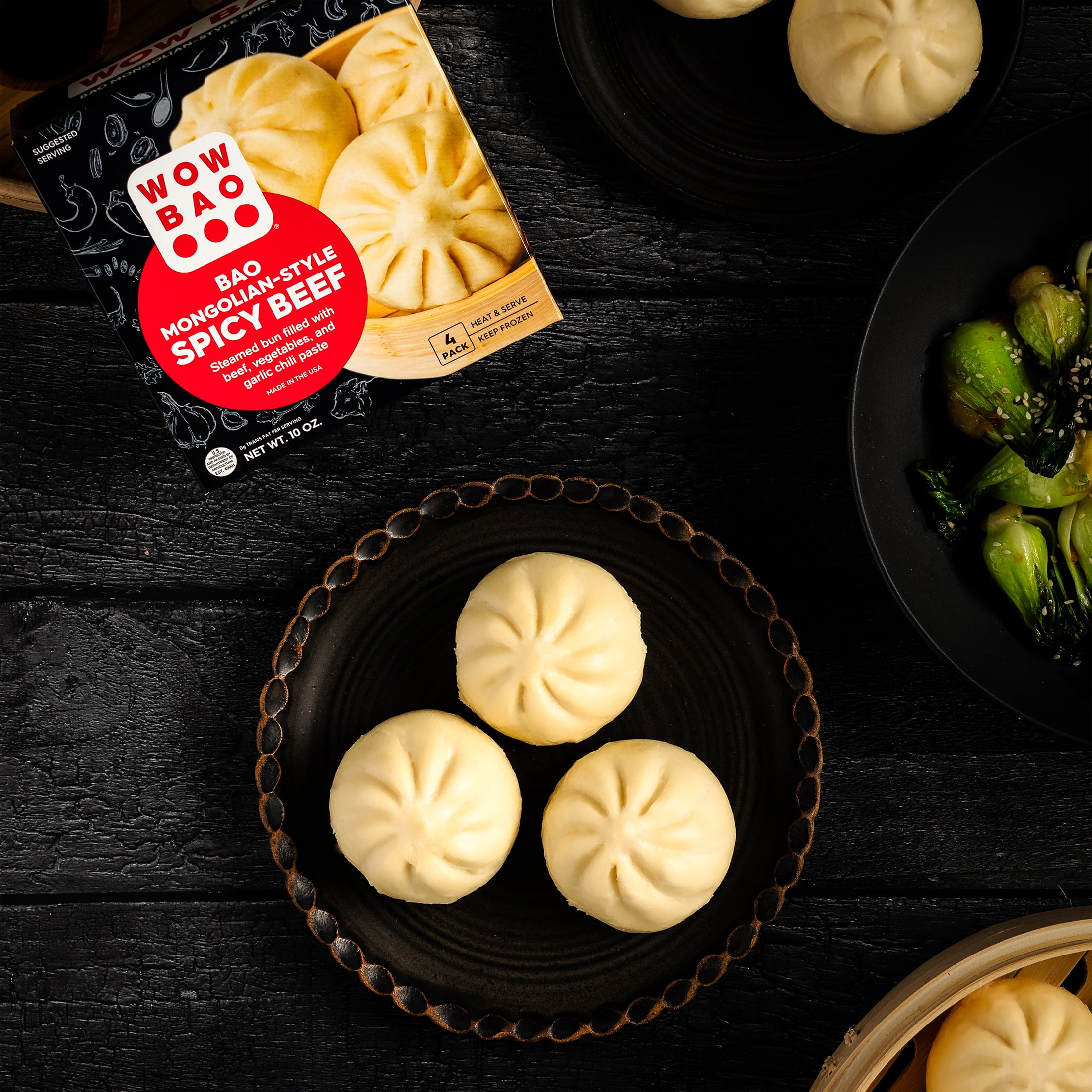 Wow Bao Mongolian-Style Beef Bao, 4 Pack, Frozen