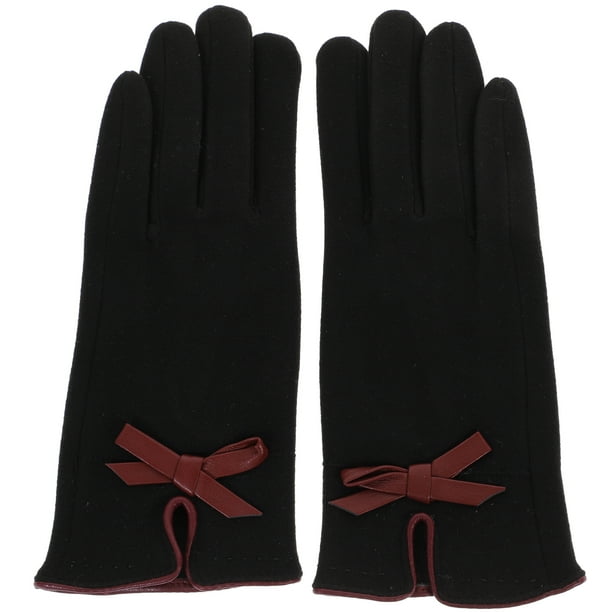 KAKOWELY 1 par de guantes cálidos de invierno para mujer, guantes de cuero, guantes térmicos, guantes para pantalla táctil.