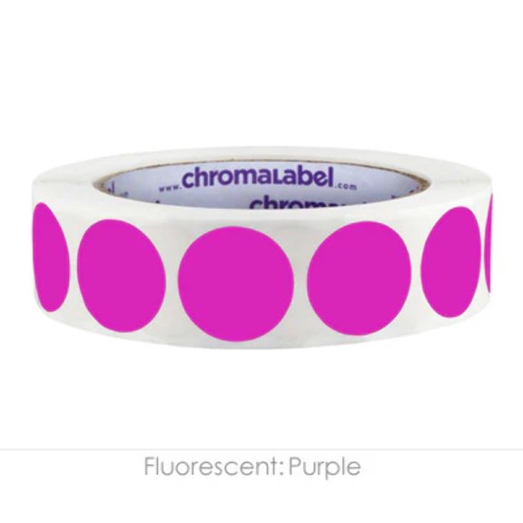 1" Permanent Round, Color-Code Dots: 1,000/Roll