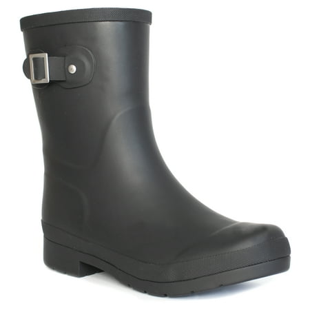 Mid-Height Waterproof Rain Boot with Memory Foam Insole