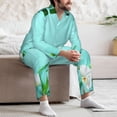 thumbnail image 7 of Xecao Tropical Pineapple Print Pajamas Set Mens Pajamas Long Sleeve Loungewear Two-Piece Sleepwear Button-Down Pjs Set,2PJS-XX-Large, 7 of 7