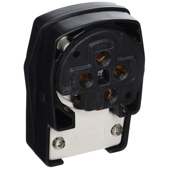 Hubbell Wiring Device-Kellems Agl Strt Blade Plug,Blk,60 A,Stnd,15-60P HBL8462C