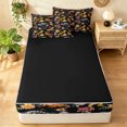 thumbnail image 4 of Manfei Forest Lizard Zipper Twin Comforter Sets with Fitted Sheet and 2 Pillowcases, Bohemian Garden Floral Zipper Bedding Set, Black Brown, Black Reversible, 4-Piece, 4 of 7