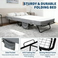 thumbnail image 4 of Foldable Guest Bed with 4" Memory Foam Mattress – Folding Bed for Adults, Metal Frame, Roll Away & Space Saving – For Office, Apartment, 3 Sizes, 4 of 7