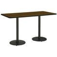 thumbnail image 3 of KFI Studios Mode 3.5' x 7' Bistro Table, Walnut, Black, 3 of 3