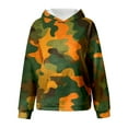 thumbnail image 4 of Drie Girls Hoodies Hoodie Kids Cute Hoodies Maple Leaf Print Oversized Drop Shoulder Fleece Camouflage Sweatshirt with Pocket Streetwear Orange,7-8 Years, 4 of 6