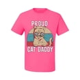 thumbnail image 3 of Proud Cat Daddy Cat Lover Men's Graphic T-Shirt, Neon Pink, 5X-Large, 3 of 5