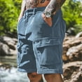 thumbnail image 2 of Akafmk Mens Corduroy Cargo Shorts Casual Solid Color Multi Pockets Outdoor Loose 5" Shorts Pants XXL, 2 of 3