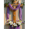 thumbnail image 3 of Easter Themed Cross Shaped Banner with Purple Drape White Lily Flowers and Dove Decoration Background Party Backdrop Easter Celebration Church Decor Easter Event Decorations, 3 of 7