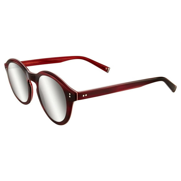 John Varvatos V519OL47 Lunettes de Soleil Rondes Miroir Argent/rouge