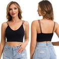 thumbnail image 4 of luopital 5Pcs Cami Bras V Neck Bralettes for Women Padded Bralette with Double Straps Seamless Bra Everyday Basic Sleeping Bra with Removable Pads for Women Girls L, 4 of 6