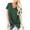 Dark Green, variant on Women's V-Neck Knot Short Sleeve T-Shirt - Flattering Neckline, Stylish Front Detail, Breathable Fabric, Multiple Sizes/Colors