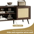 thumbnail image 5 of Furtivusia Rattan TV Cabinet, TV Stand for 65 inch TV, Modern Entertainment Center TV Console Table, Living Room TV Stand with Sliding Door, Walnut Color, 5 of 10