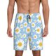 thumbnail image 1 of Balery Daisies Flowers Pantalones cortos de pijama de punto de algodón para hombre con cinturilla y bolsillos-Large, 1 of 6