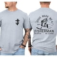 thumbnail image 4 of Men’s Christian T-Shirt, “Jesus Made Me a Fisherman – I Catch He Cleans” Double-Sided Faith Graphic Tee, Funny Dad Jokes Shirt, Gift for Fisherman Dad, Sizes S–5XL, 4 of 7