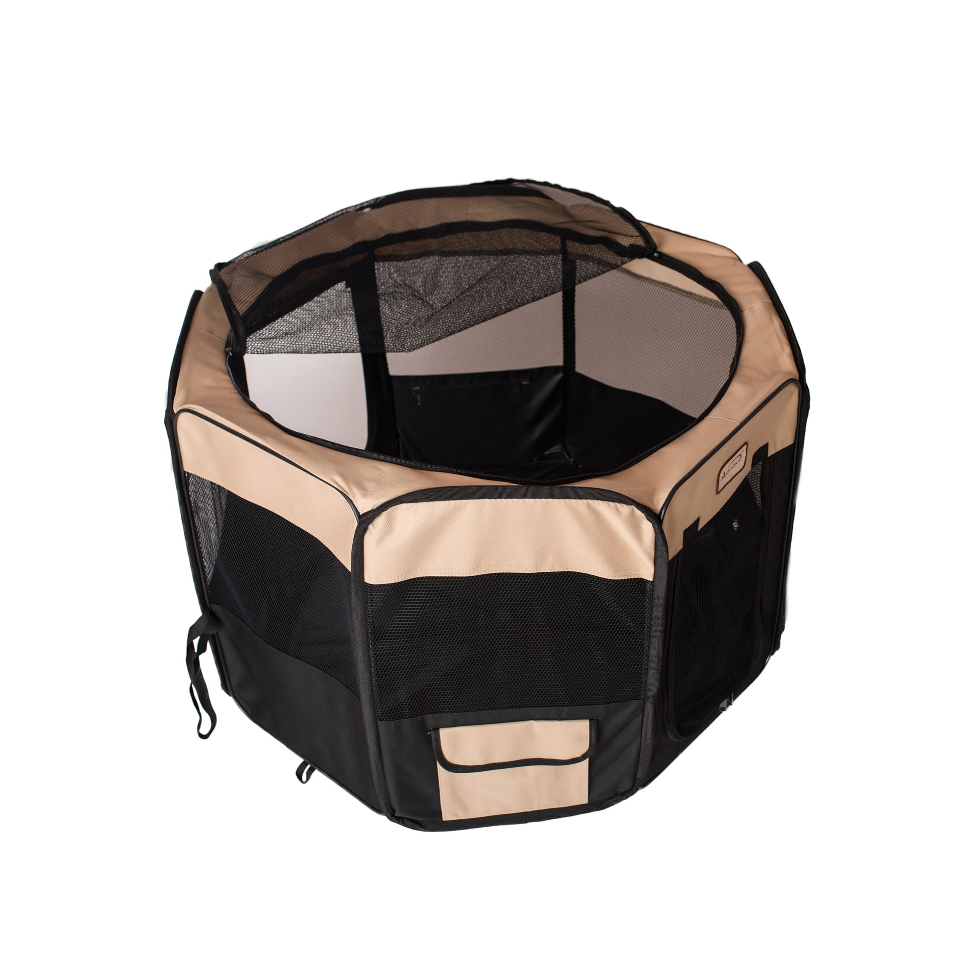 Armarkat Model PP003BGE-M Portable Pet Playpen in Black and Beige Combo