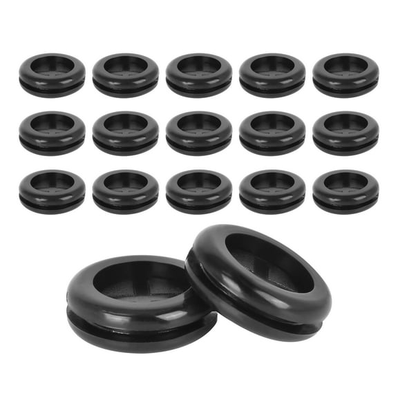 25pcs 22mm Rubber Grommet Double Side O Ring Electric Cable Protector Black for Car