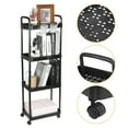 thumbnail image 3 of Carrito de Almacenamiento Delgado, Organizador de Almacenamiento para Baño de 4 Niveles, Carrito de Almacenamiento Deslizante Móvil para Cocina, Negro, 3 of 5