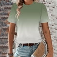 thumbnail image 2 of Ichuanyi Womens Summer Tops Trendy Gradient Color Print Short Sleeve Tshirts Shirts Crew Neck T Shirts Fashion, 2 of 7