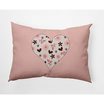 20"x14" Simply Daisy Valentines Flowery Love Hearts Poly Accent Pillow, Silver Qty 1