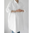 thumbnail image 3 of ZANZEA Women 3/4 Sleeve Solid Color Blouse Buttons Down Shirts Tops, 3 of 4