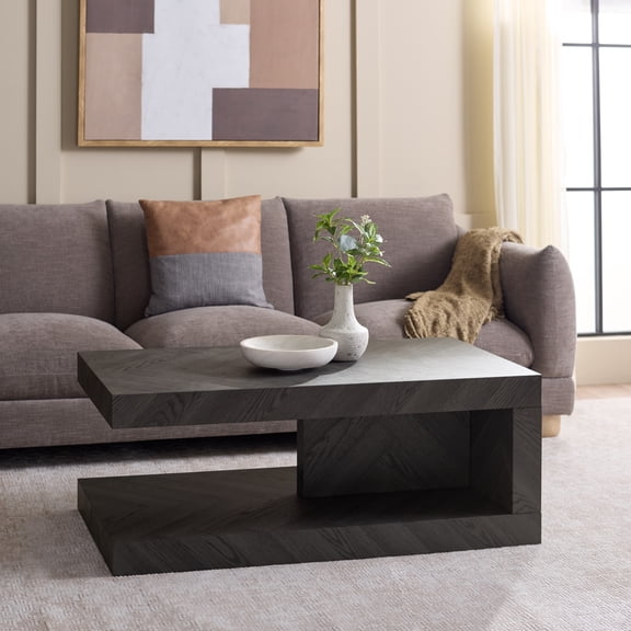 SEI Andra Modern Wood Coffee Table, Black