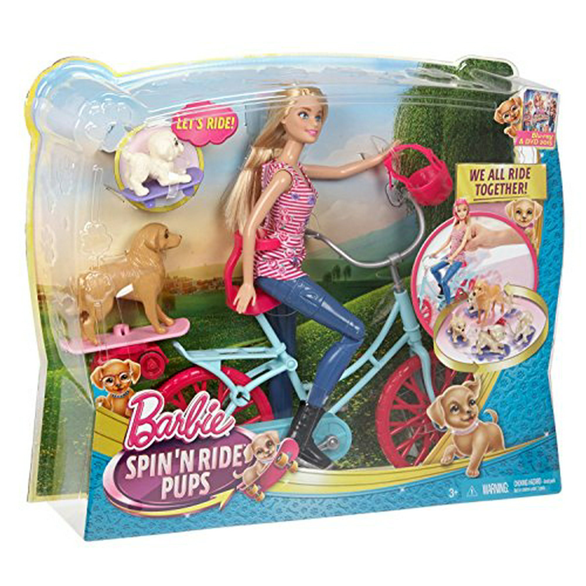 Barbie et Ses S urs dans la Grande Aventure Chiot Barbie et Velo Playset Walmart