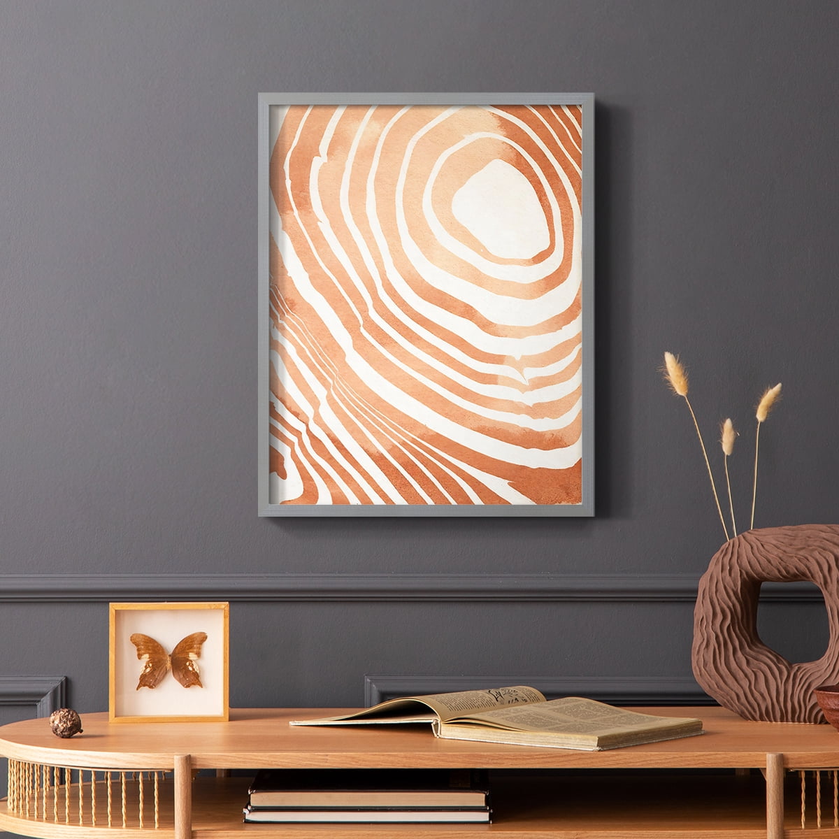 Wood Grain Suminagashi IV Framed Print - Solid Wood in Single Picture Frame Solid Wood 2 Framed Print