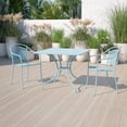 thumbnail image 2 of Bowery Hill 28" Square Steel Flower Print Patio Dining Table in Sky Blue, 2 of 7