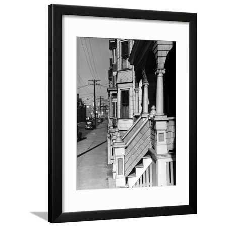 House Fronts in New Bedford Framed Print Wall Art By Jack Delano