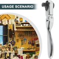 thumbnail image 4 of Mini llave de carraca giratoria rápida de doble extremo de 1/4" con destornillador de vasos de 72 dientes, mango y carraca., 4 of 5