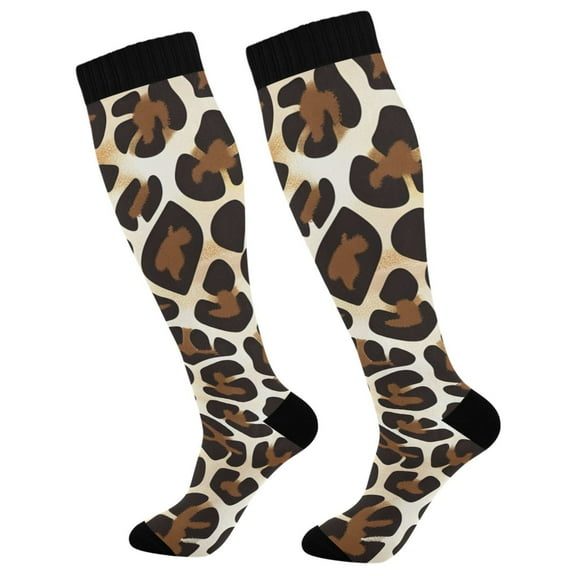joogoo Leopard Animal Skin Socks Women Men Knee High Sock