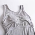 thumbnail image 3 of UPPADA Débardeurs pour Femmes en Modal Rembourré avec Soutien-Gorge Intégré, Col Ras du Cou, Camisole Sans Manches avec Soutien-Gorge Sans Armatures, Chandails Ajustés Décontractés, T-Shirt, Grande Taille, Hauts Confortables, Débardeur pour Femmes, Lot, Côtelé Gris, P, 3 of 8