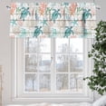 thumbnail image 6 of Teal Sea Turtle Starfish Valances for Windows Summer Beach Coral Shell Board Valance Curtains Rod Pocket Bathroom Small Window Treatments for Kitchen Living Room Bedroom, 42"x12", 6 of 7
