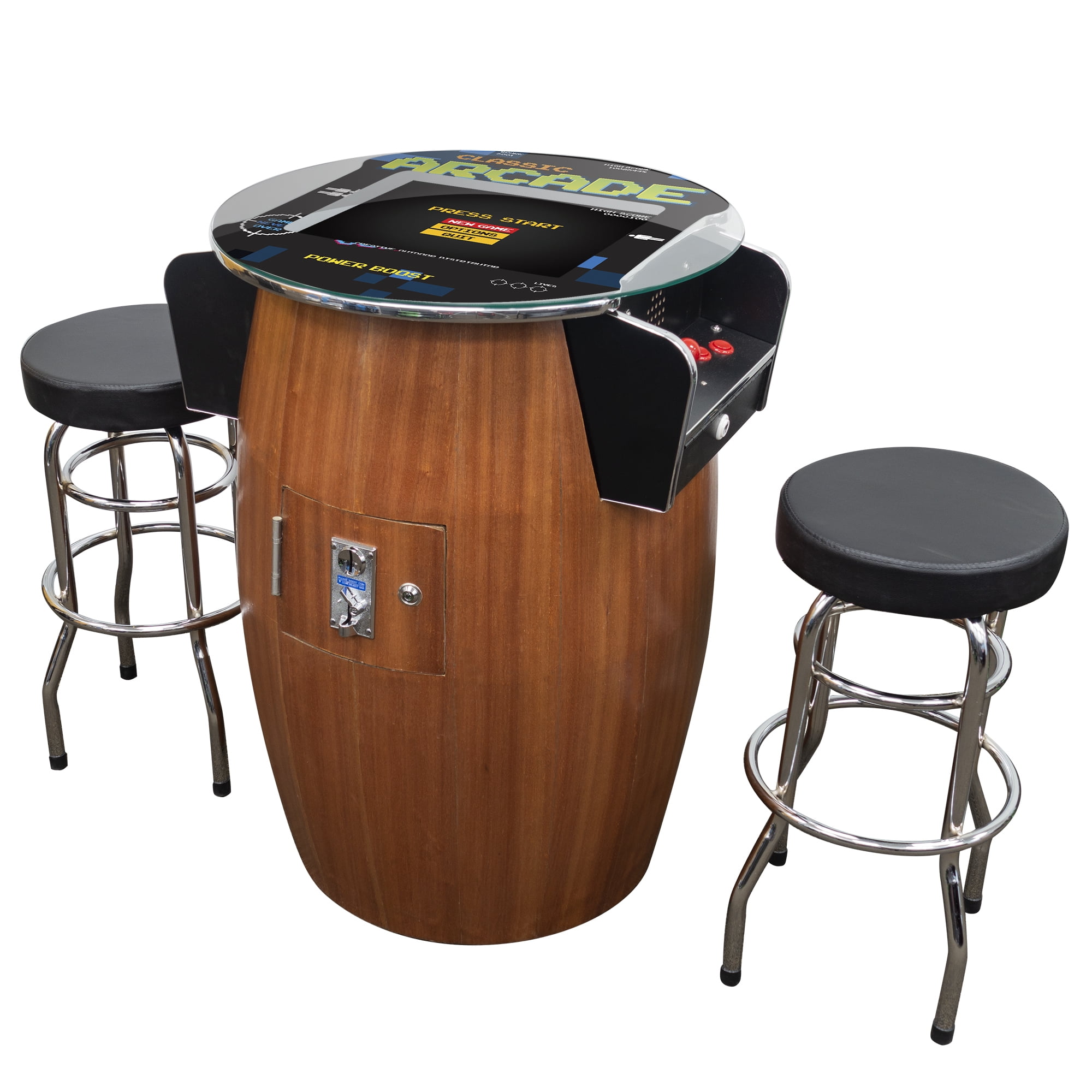Creative Arcades FullSize Commercial Grade Barrel Style Pub Arcade Machine Woodgrain Shell