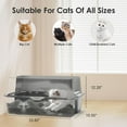 thumbnail image 6 of Stainless Steel Cat Litter Box,XL High Sided Cat Litter Box with Poop Scooper/Footboard/Mat (Light Gray), 6 of 15