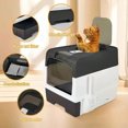 thumbnail image 3 of odorsTT Foldable Enclosed Cat Litter Box with Drawer and Lid – Top Entry Splash-Proof Pet Toilet, for Small, Medium Cats and Indoor Cat Homes - Black, 3 of 6