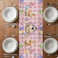 thumbnail image 6 of Happy Easter Table Runner - 70 Inch Long, Kitchen Dining Table Runner Dresser Scarves, Spring Easter Eggs Bunny Floral Pink Plaid Farmhouse Decor for Coffee Tables Wedding Party Banquet, 6 of 8